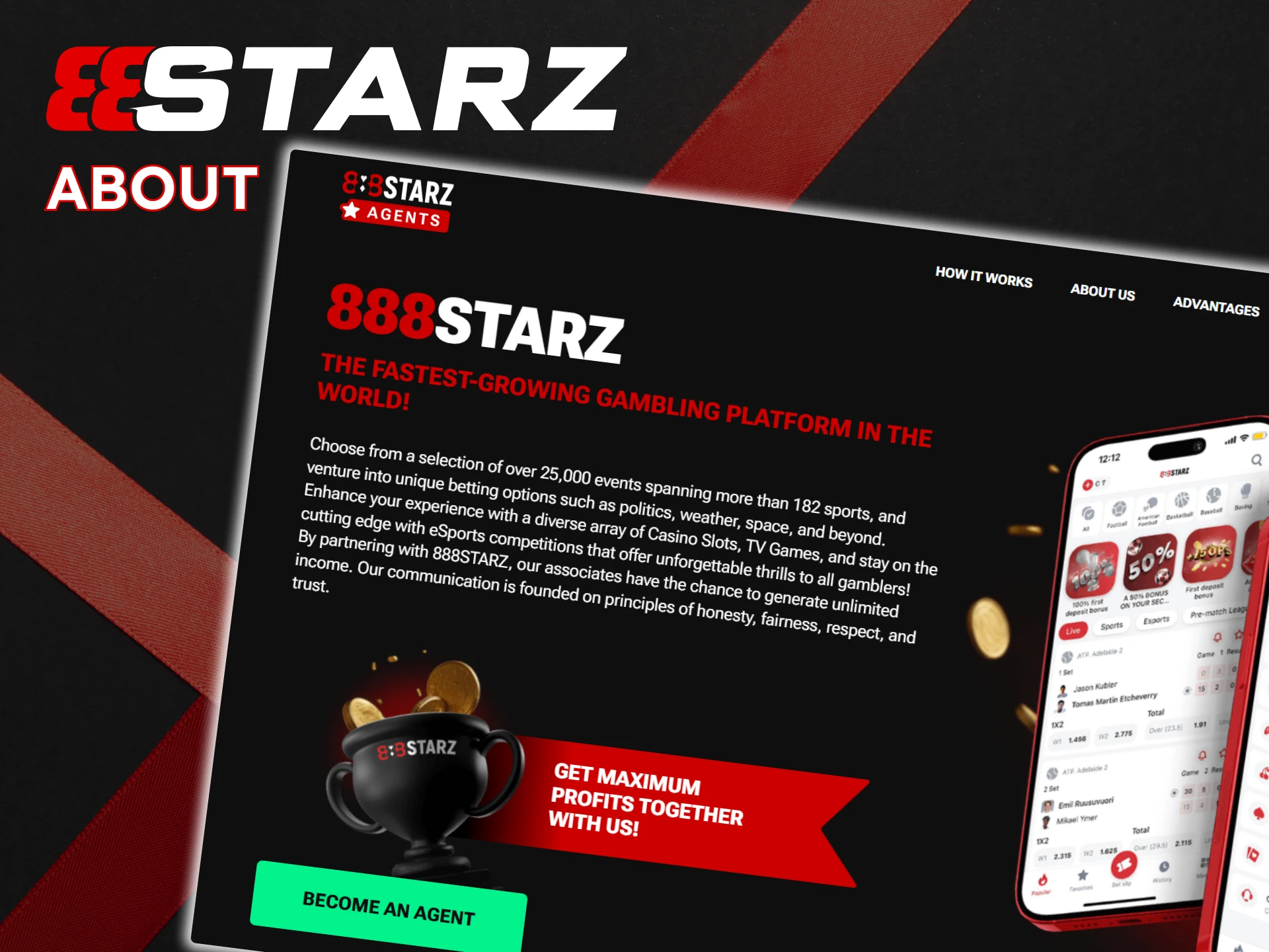 Learn about 888Starz Agents and the benefits for associates.