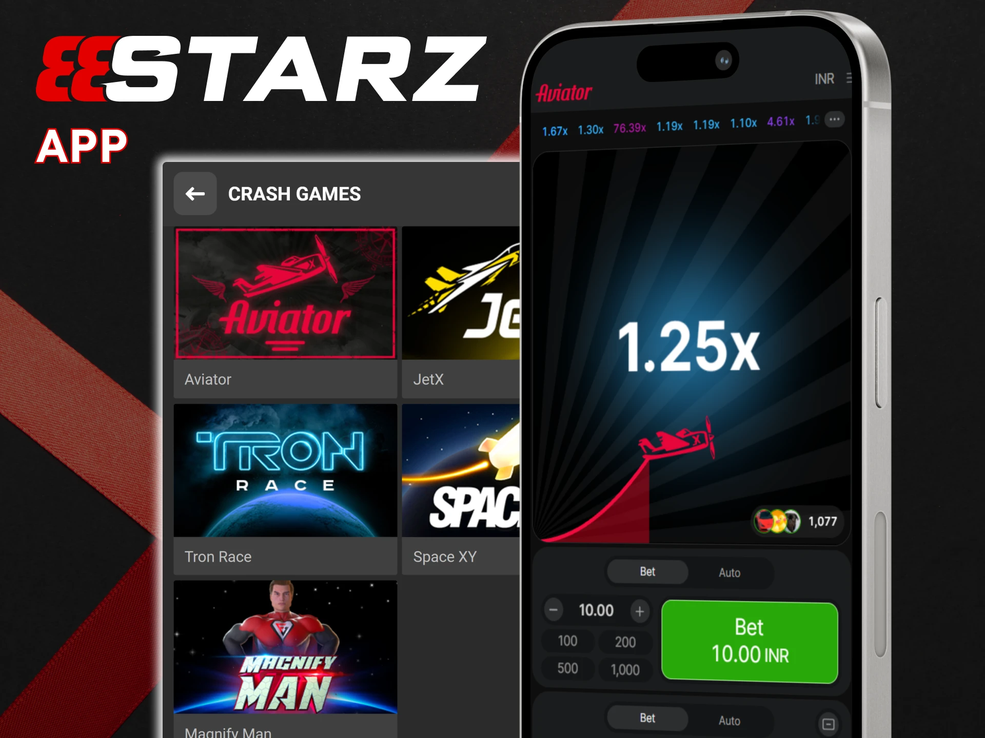 Play the Aviator game in the 888Starz app.