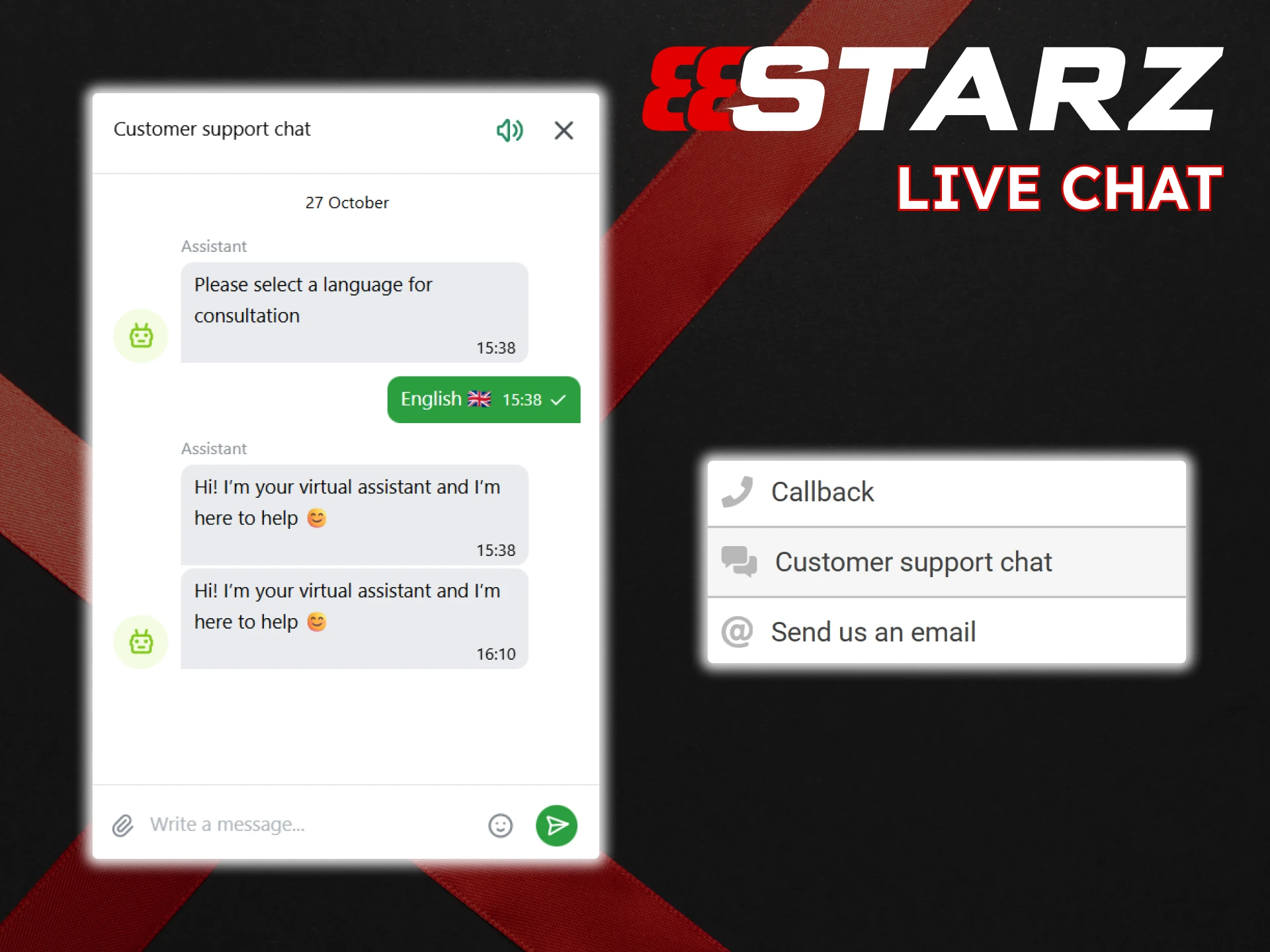 If you want to get instant answers to your questions, use the 888Starz live chat.