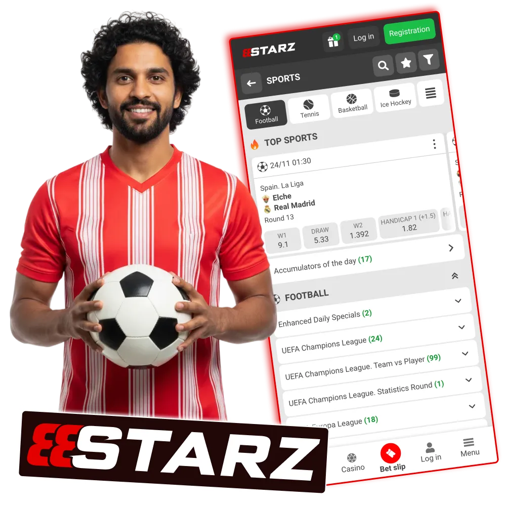 Football betting in India made easy on 888Starz.